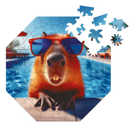 Puzzle en bois – Capybara – 90 pcs (8 pcs uniques)