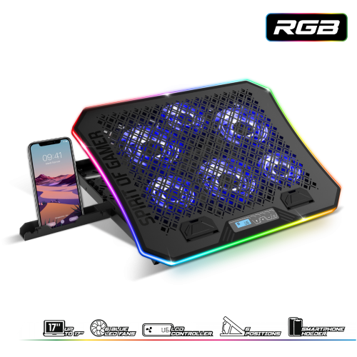 Refroidisseur Airblade (PC portable jusqu’à 19 pouces)+ Support pour smartphone in