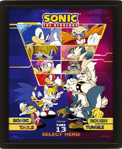 image principale pour Sonic - Poster 3d lenticulaire- choisissez votre combattant (26x20cm)