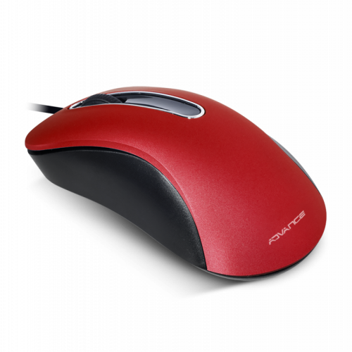 Souris filaire forme 3D USB - Rouge