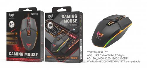 Souris filaire Gaming 6D - NE TG7210 -  DPI 800-1200-1600-2400 - 6 boutons - 1,5 m - 