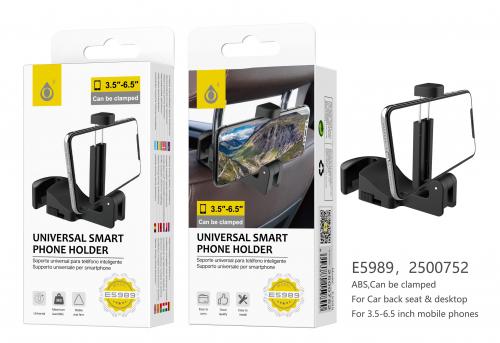Support Universel de Portable sur Appuie-tête de Voiture -Noir-E5989