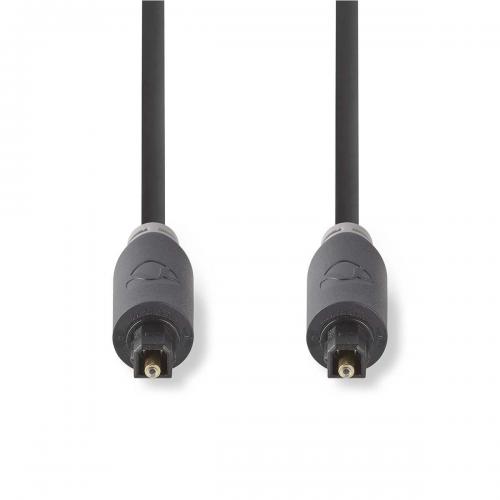 Câble audio optique Toslink- Mâle- Mâle- 2m- Anthracite -Boite avec Fenêtre 