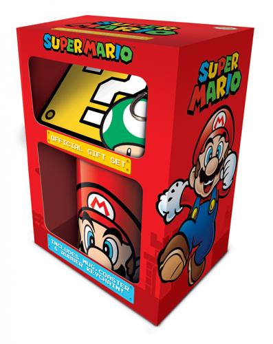 Nintendo- Coffret Mug porte-clé et sous verre- Mario